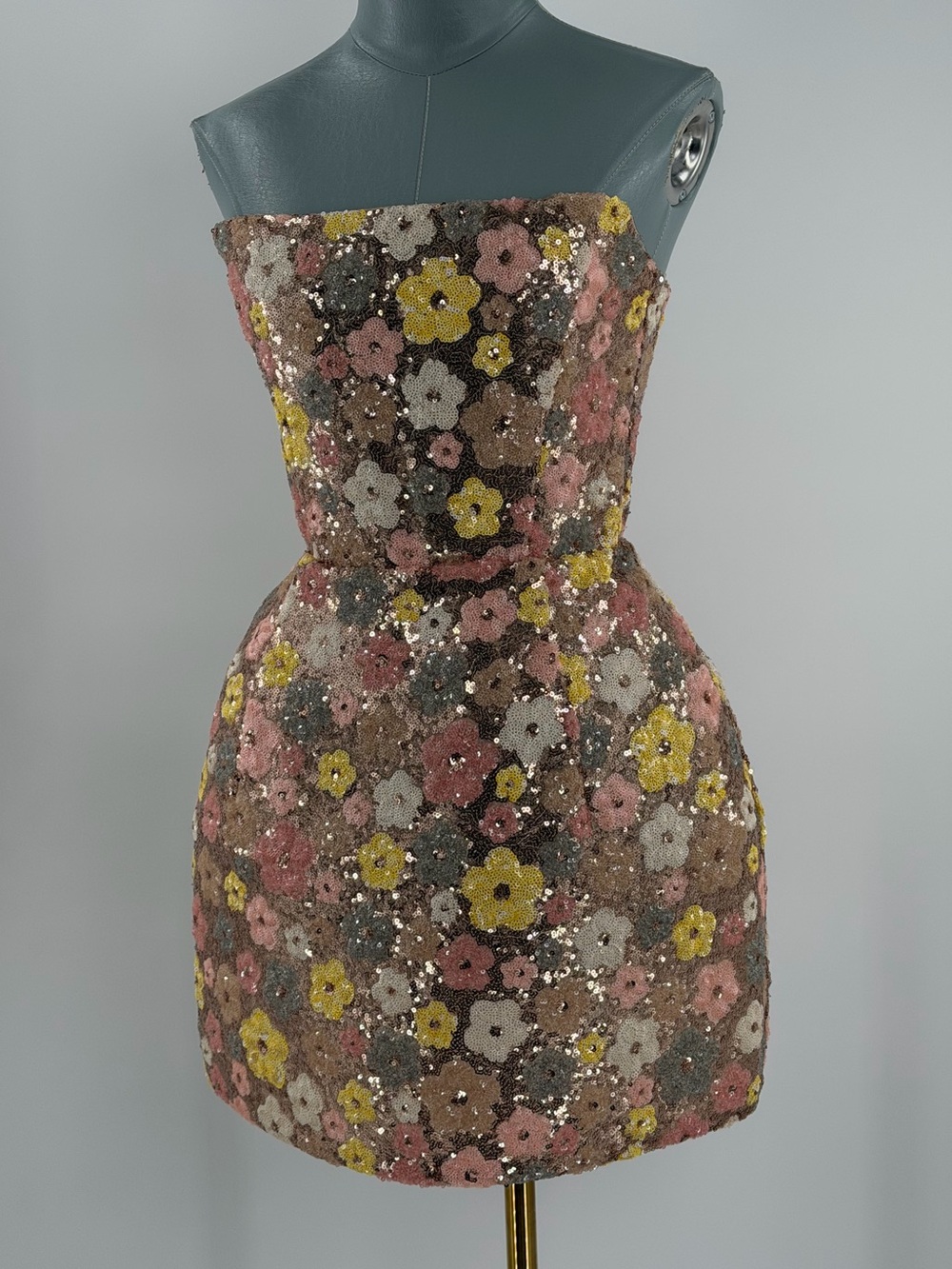 🆕 BRONX & BANCO 🧿 NWOT Maraya Floral Sequin Mini Dress, Yellow Multi, Sz M US6 - Picture 13 of 17